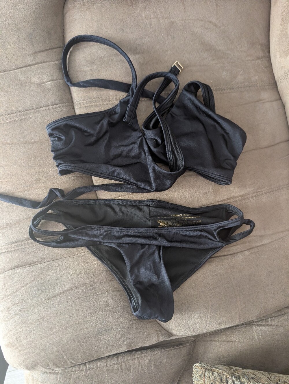 Victoria's Secret Black Strappy Bikini Two-Piece